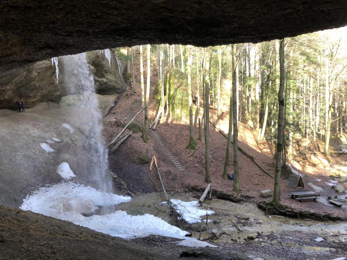 Imposanter Wasserfall und enge Erdspalte: Wanderung Gibswil – Bachtel – Wald
